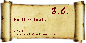 Bendi Olimpia névjegykártya